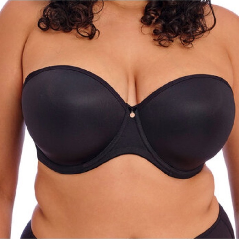 ELOMI black full figure full bust strapless underwire bra size 40J EL1230BLK NWT